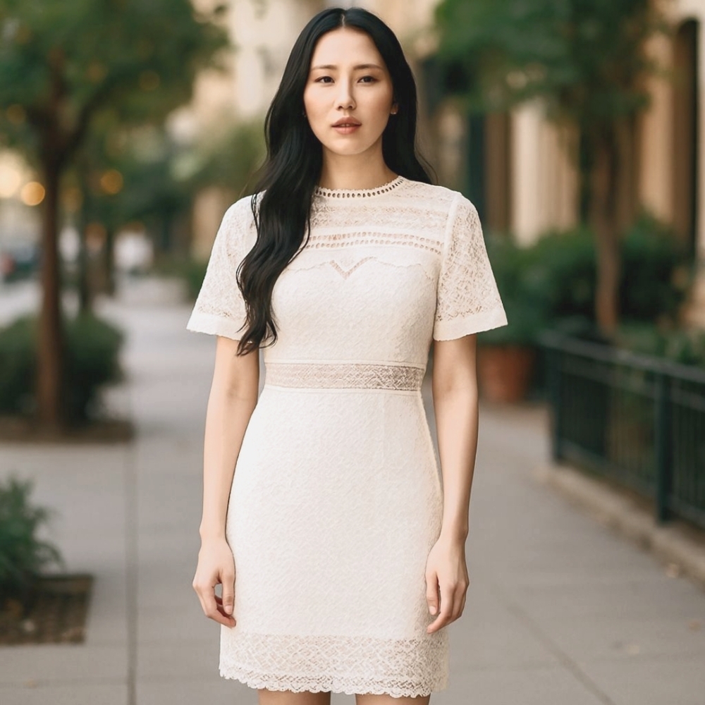 Soieblu White Lace Dress